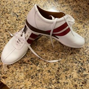 NWOT  Bally men’s white leather platform sneakers